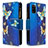 Coque Portefeuille Motif Fantaisie Livre Cuir Etui Clapet B04F pour Samsung Galaxy A41 Bleu