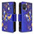 Coque Portefeuille Motif Fantaisie Livre Cuir Etui Clapet B04F pour Samsung Galaxy A71 5G Bleu Royal