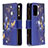 Coque Portefeuille Motif Fantaisie Livre Cuir Etui Clapet B04F pour Samsung Galaxy A72 4G Bleu Royal