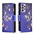 Coque Portefeuille Motif Fantaisie Livre Cuir Etui Clapet B04F pour Samsung Galaxy A73 5G Bleu Royal