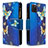 Coque Portefeuille Motif Fantaisie Livre Cuir Etui Clapet B04F pour Samsung Galaxy A81 Bleu