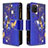 Coque Portefeuille Motif Fantaisie Livre Cuir Etui Clapet B04F pour Samsung Galaxy A81 Bleu Royal