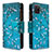 Coque Portefeuille Motif Fantaisie Livre Cuir Etui Clapet B04F pour Samsung Galaxy A81 Cyan