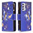 Coque Portefeuille Motif Fantaisie Livre Cuir Etui Clapet B04F pour Samsung Galaxy A82 5G Bleu Royal