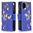 Coque Portefeuille Motif Fantaisie Livre Cuir Etui Clapet B04F pour Samsung Galaxy F12 Bleu Royal