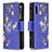 Coque Portefeuille Motif Fantaisie Livre Cuir Etui Clapet B04F pour Samsung Galaxy M02 Bleu Royal