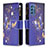 Coque Portefeuille Motif Fantaisie Livre Cuir Etui Clapet B04F pour Samsung Galaxy M52 5G Bleu Royal