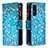 Coque Portefeuille Motif Fantaisie Livre Cuir Etui Clapet B04F pour Samsung Galaxy S20 Lite 5G Cyan