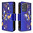 Coque Portefeuille Motif Fantaisie Livre Cuir Etui Clapet B04F pour Samsung Galaxy S20 Ultra 5G Bleu Royal