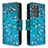 Coque Portefeuille Motif Fantaisie Livre Cuir Etui Clapet B04F pour Samsung Galaxy S20 Ultra 5G Cyan