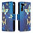 Coque Portefeuille Motif Fantaisie Livre Cuir Etui Clapet B04F pour Samsung Galaxy S21 5G Bleu