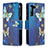 Coque Portefeuille Motif Fantaisie Livre Cuir Etui Clapet B04F pour Samsung Galaxy S23 5G Bleu
