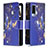 Coque Portefeuille Motif Fantaisie Livre Cuir Etui Clapet B04F pour Vivo V21e 5G Bleu Royal