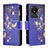 Coque Portefeuille Motif Fantaisie Livre Cuir Etui Clapet B04F pour Vivo Y02 Bleu Royal