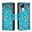 Coque Portefeuille Motif Fantaisie Livre Cuir Etui Clapet B04F pour Xiaomi Mi 12T Pro 5G Cyan