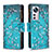 Coque Portefeuille Motif Fantaisie Livre Cuir Etui Clapet B04F pour Xiaomi Mi 12X 5G Cyan