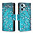 Coque Portefeuille Motif Fantaisie Livre Cuir Etui Clapet B04F pour Xiaomi Poco F5 5G Cyan