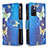 Coque Portefeuille Motif Fantaisie Livre Cuir Etui Clapet B04F pour Xiaomi Poco M4 Pro 5G Bleu