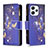 Coque Portefeuille Motif Fantaisie Livre Cuir Etui Clapet B04F pour Xiaomi Redmi 12 4G Bleu Royal