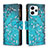 Coque Portefeuille Motif Fantaisie Livre Cuir Etui Clapet B04F pour Xiaomi Redmi 12 4G Cyan