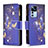 Coque Portefeuille Motif Fantaisie Livre Cuir Etui Clapet B04F pour Xiaomi Redmi K50 Ultra 5G Bleu Royal