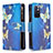 Coque Portefeuille Motif Fantaisie Livre Cuir Etui Clapet B04F pour Xiaomi Redmi Note 11T 5G Bleu