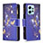 Coque Portefeuille Motif Fantaisie Livre Cuir Etui Clapet B04F pour Xiaomi Redmi Note 12 4G Bleu Royal