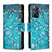 Coque Portefeuille Motif Fantaisie Livre Cuir Etui Clapet B04F pour Xiaomi Redmi Note 12 Pro 4G Cyan