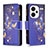 Coque Portefeuille Motif Fantaisie Livre Cuir Etui Clapet B04F pour Xiaomi Redmi Note 13 Pro+ Plus 5G Bleu Royal