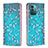 Coque Portefeuille Motif Fantaisie Livre Cuir Etui Clapet B05F pour Nokia G11 Cyan