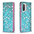 Coque Portefeuille Motif Fantaisie Livre Cuir Etui Clapet B05F pour Xiaomi Mi 11X 5G Cyan