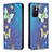 Coque Portefeuille Motif Fantaisie Livre Cuir Etui Clapet B05F pour Xiaomi Poco M4 Pro 5G Bleu
