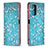 Coque Portefeuille Motif Fantaisie Livre Cuir Etui Clapet B05F pour Xiaomi Redmi Note 10 Pro Max Cyan