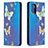 Coque Portefeuille Motif Fantaisie Livre Cuir Etui Clapet B05F pour Xiaomi Redmi Note 11 SE India 4G Bleu