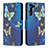 Coque Portefeuille Motif Fantaisie Livre Cuir Etui Clapet B09F pour Samsung Galaxy S21 5G Bleu