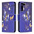 Coque Portefeuille Motif Fantaisie Livre Cuir Etui Clapet B09F pour Samsung Galaxy S21 5G Bleu Royal