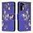 Coque Portefeuille Motif Fantaisie Livre Cuir Etui Clapet B09F pour Samsung Galaxy S22 5G Bleu Royal