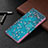 Coque Portefeuille Motif Fantaisie Livre Cuir Etui Clapet B09F pour Samsung Galaxy S22 Ultra 5G Bleu