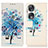 Coque Portefeuille Motif Fantaisie Livre Cuir Etui Clapet D02Y pour Huawei Honor 90 5G Bleu