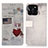 Coque Portefeuille Motif Fantaisie Livre Cuir Etui Clapet D02Y pour Huawei Honor X6a Gris