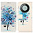 Coque Portefeuille Motif Fantaisie Livre Cuir Etui Clapet D02Y pour Huawei Mate 60 Bleu