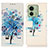 Coque Portefeuille Motif Fantaisie Livre Cuir Etui Clapet D02Y pour Motorola Moto Edge (2023) 5G Bleu