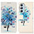 Coque Portefeuille Motif Fantaisie Livre Cuir Etui Clapet D02Y pour Motorola Moto Edge X30 5G Bleu