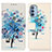 Coque Portefeuille Motif Fantaisie Livre Cuir Etui Clapet D02Y pour Motorola Moto G31 Bleu