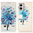 Coque Portefeuille Motif Fantaisie Livre Cuir Etui Clapet D02Y pour Motorola Moto G53 5G Bleu