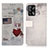 Coque Portefeuille Motif Fantaisie Livre Cuir Etui Clapet D02Y pour Oppo A95 4G Vin Rouge