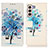 Coque Portefeuille Motif Fantaisie Livre Cuir Etui Clapet D02Y pour Samsung Galaxy S23 Plus 5G Bleu