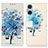 Coque Portefeuille Motif Fantaisie Livre Cuir Etui Clapet D02Y pour Sony Xperia 5 V Bleu