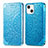 Coque Portefeuille Motif Fantaisie Livre Cuir Etui Clapet H01 pour Apple iPhone 13 Bleu