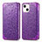 Coque Portefeuille Motif Fantaisie Livre Cuir Etui Clapet H01 pour Apple iPhone 13 Mini Violet